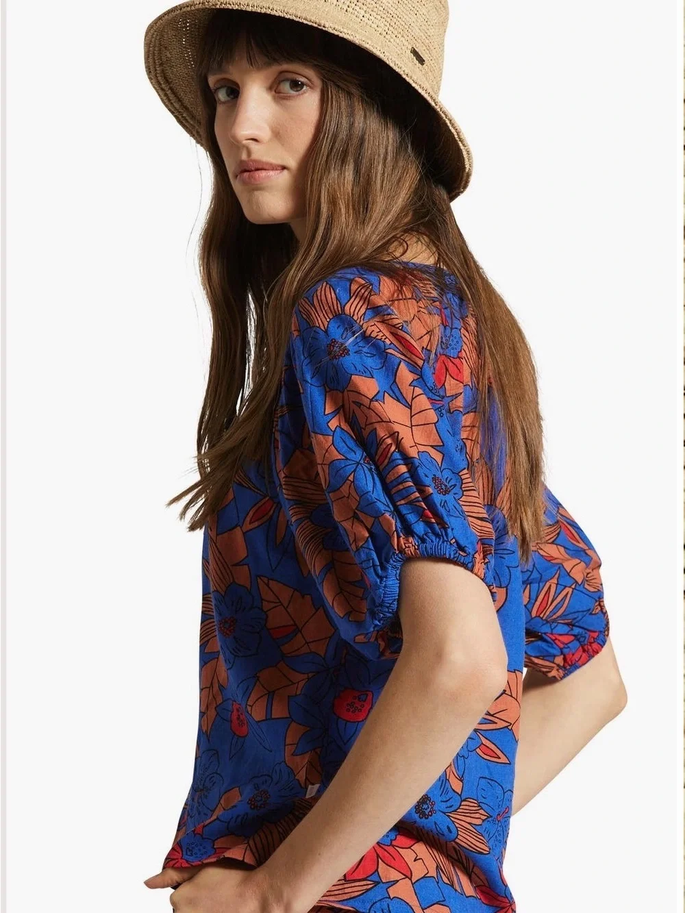 Brixton Elle Packable Woven Straw Bucket Hat - Natural Tan